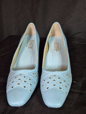 Beacon Powder Blue Pointed Toe Perforated Flats